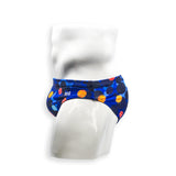 2 Inch Flat Front Swim Brief - Blue Christmas Ball