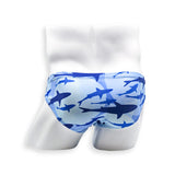 2 Inch Flat Front Swim Brief - Blue Shark