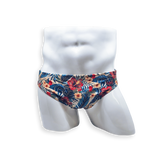 2 Inch Flat Front Swim Brief - Hibiscus