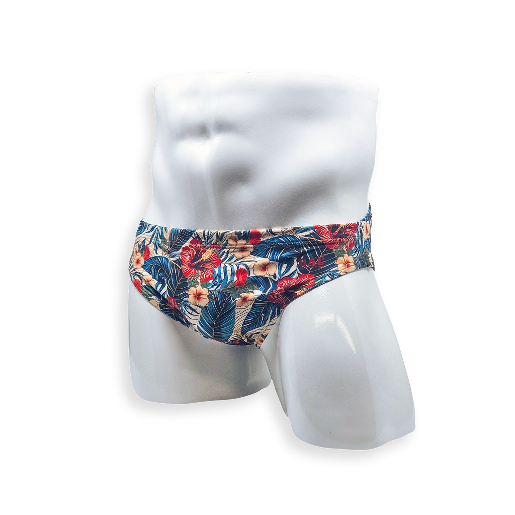 2 Inch Flat Front Swim Brief - Hibiscus