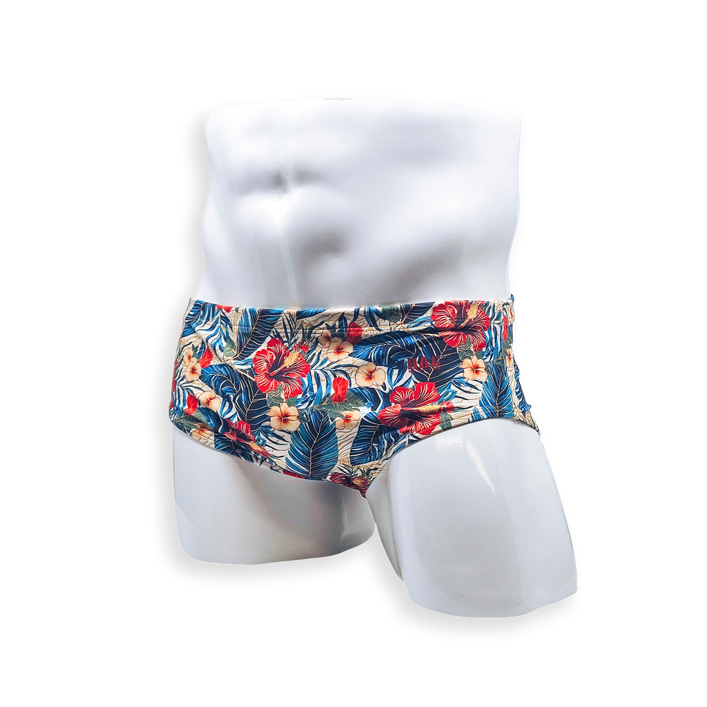 Vintage Cut Swim Brief - Hibiscus