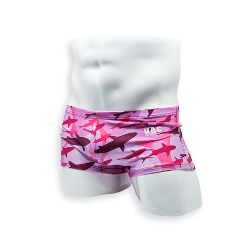 Box Cut Swim Trunk - Pink Shark