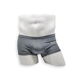 Mens Swimsuit Box Cut Swim Trunk in Asphalt Grey for Swimming Aesthetic Bodybuilding Posing or Mens Pole Dance