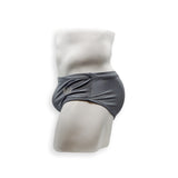 Mens Swimsuit Vintage Cut Swim Brief in Asphalt Grey for Swimming Aesthetic Bodybuilding Posing or Mens Pole Dance