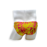 Mens Swimsuit 2 Inch Side Swim Brief in Big Bamboo Print for Swimming Aesthetic Bodybuilding Posing or Mens Pole Dance