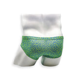Mens Swimsuit Basic Swim Brief in Green Tahquitz Canyon Print for Swimming Aesthetic Bodybuilding Posing or Mens Pole Dance