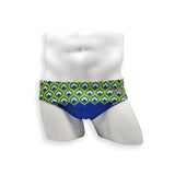 Mens Swimsuit Basic Swim Brief in Peacock Print for Swimming Aesthetic Bodybuilding Posing or Mens Pole Dance
