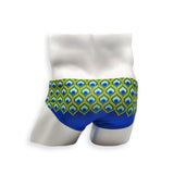 Mens Swimsuit Basic Swim Brief in Peacock Print for Swimming Aesthetic Bodybuilding Posing or Mens Pole Dance