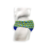 Mens Swimsuit Basic Swim Brief in Peacock Print for Swimming Aesthetic Bodybuilding Posing or Mens Pole Dance