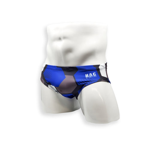 Basic Swim Brief - Blue Hexagon