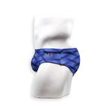 Mens Swimsuit Basic Swim Brief in Blue Wobbly Wave Print for Swimming Aesthetic Bodybuilding Posing or Mens Pole Dance