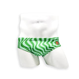 Mens Swimsuit Basic Swim Brief in Green Wonder Print for Swimming Aesthetic Bodybuilding Posing or Mens Pole Dance