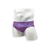 Mens Swimsuit Basic Swim Brief in Orange Sunmor Print for Swimming Aesthetic Bodybuilding Posing or Mens Pole Dance