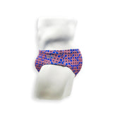 Mens Swimsuit Basic Swim Brief in Orange Sunmor Print for Swimming Aesthetic Bodybuilding Posing or Mens Pole Dance
