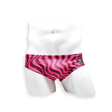 Mens Swimsuit Basic Swim Brief in Pink Wonder Print for Swimming Aesthetic Bodybuilding Posing or Mens Pole Dance