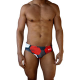 Basic Swim Brief - Red Hexagon