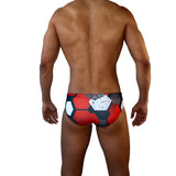 Basic Swim Brief - Red Hexagon