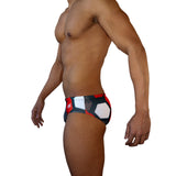 Basic Swim Brief - Red Hexagon