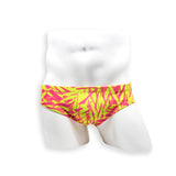 Mens Swimsuit Basic Swim Brief in Big Bamboo Print for Swimming Aesthetic Bodybuilding Posing or Mens Pole Dance