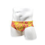 Mens Swimsuit Basic Swim Brief in Big Bamboo Print for Swimming Aesthetic Bodybuilding Posing or Mens Pole Dance