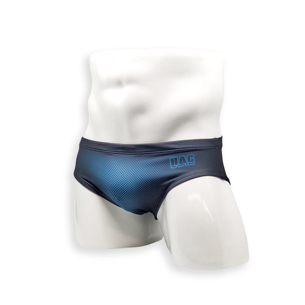 Mens Swimsuit Basic Swim Brief in Blue Ballistic Print for Swimming Aesthetic Bodybuilding Posing or Mens Pole Dance