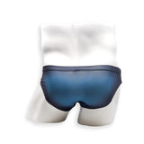 Mens Swimsuit 2 Inch Side Swim Brief in Blue Ballistic Print for Swimming Aesthetic Bodybuilding Posing or Mens Pole Dance