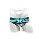 Mens Swimsuit Basic Swim Brief in Blue Butterfly Print for Swimming Aesthetic Bodybuilding Posing or Mens Pole Dance