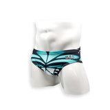 Mens Swimsuit Basic Swim Brief in Blue Butterfly Print for Swimming Aesthetic Bodybuilding Posing or Mens Pole Dance