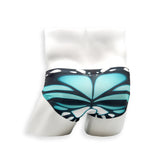 Mens Swimsuit Basic Swim Brief in Blue Butterfly Print for Swimming Aesthetic Bodybuilding Posing or Mens Pole Dance