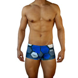 Box Cut Swim Trunk - Blue Hexagon