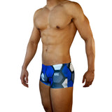 Box Cut Swim Trunk - Blue Hexagon