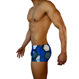 Box Cut Swim Trunk - Blue Hexagon