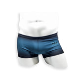 Mens Swimsuit Box Cut Swim Trunk in Blue Ballistic Print for Swimming Aesthetic Bodybuilding Posing or Mens Pole Dance