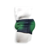 Mens Swimsuit Box Cut Swim Trunk in Green Ballistic Print for Swimming Aesthetic Bodybuilding Posing or Mens Pole Dance