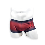 Mens Swimsuit Box Cut Swim Trunk in Red Ballistic Print for Swimming Aesthetic Bodybuilding Posing or Mens Pole Dance