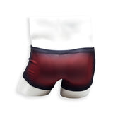 Mens Swimsuit Box Cut Swim Trunk in Red Ballistic Print for Swimming Aesthetic Bodybuilding Posing or Mens Pole Dance