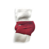 Mens Swimsuit Box Cut Swim Trunk in Burgundy for Swimming Aesthetic Bodybuilding Posing or Mens Pole Dance