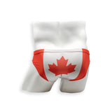 Mens Swimsuit 2 Inch Side Swim Brief in Canada Flag Print for Swimming Aesthetic Bodybuilding Posing or Mens Pole Dance