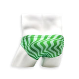 Mens Swimsuit 2 Inch Side Swim Brief in Green Wonder Print for Swimming Aesthetic Bodybuilding Posing or Mens Pole Dance