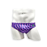 Mens Swimsuit 2 Inch Side Swim Brief in Purple Wonder Print for Swimming Aesthetic Bodybuilding Posing or Mens Pole Dance