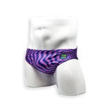 Mens Swimsuit 2 Inch Side Swim Brief in Purple Wonder Print for Swimming Aesthetic Bodybuilding Posing or Mens Pole Dance