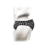 HAC Swim Mens Swimsuit 2 Inch Side Swim Brief in Black Gingham Print for Swimming Aesthetic Bodybuilding Posing or Mens Pole Dance