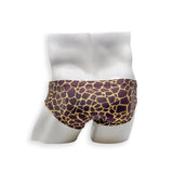 Mens Swimsuit Basic Swim Brief in Giraffe Print for Swimming Aesthetic Bodybuilding Posing or Mens Pole Dance