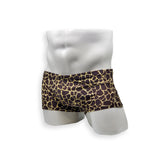 Mens Swimsuit Box Cut Swim Trunk in Giraffe for Swimming Aesthetic Bodybuilding Posing or Mens Pole Dance