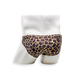 Mens Swimsuit 2 Inch Side Swim Brief in Giraffe Print for Swimming Aesthetic Bodybuilding Posing or Mens Pole Dance