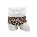 Mens Swimsuit Vintage Cut Swim Brief in Giraffe Print for Swimming Aesthetic Bodybuilding Posing or Mens Pole Dance