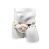 Mens Swimsuit 2 Inch Side Swim Brief in Golden Eye Print for Swimming Aesthetic Bodybuilding Posing or Mens Pole Dance