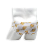 Mens Swimsuit 2 Inch Side Swim Brief in Golden Eye Print for Swimming Aesthetic Bodybuilding Posing or Mens Pole Dance