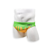 Mens Swimsuit 2 Inch Side Swim Brief in Pistachio Ice Cream Print for Swimming Aesthetic Bodybuilding Posing or Mens Pole Dance