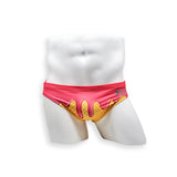 Mens Swimsuit 2 Inch Side Swim Brief in Strawberry Ice Cream Print for Swimming Aesthetic Bodybuilding Posing or Mens Pole Dance